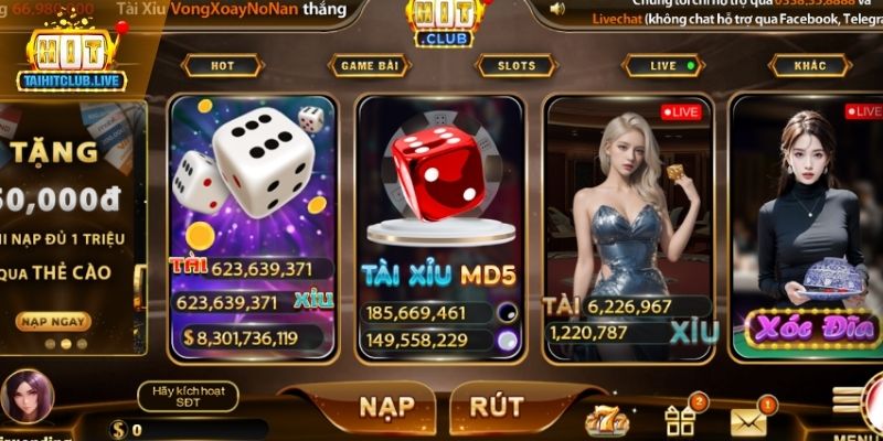 Giao diện Game Bài HitClub chỉn chu